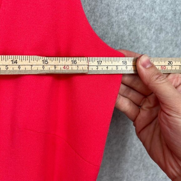 Calvin Klein Ruffle Hem Sheath Dress Size 6 Hibiscus Pink Coral Office Cocktail - Picture 11 of 12